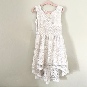 Faded Glory Girls XS‎ (4/5) White Dress Lace Pattern Tank